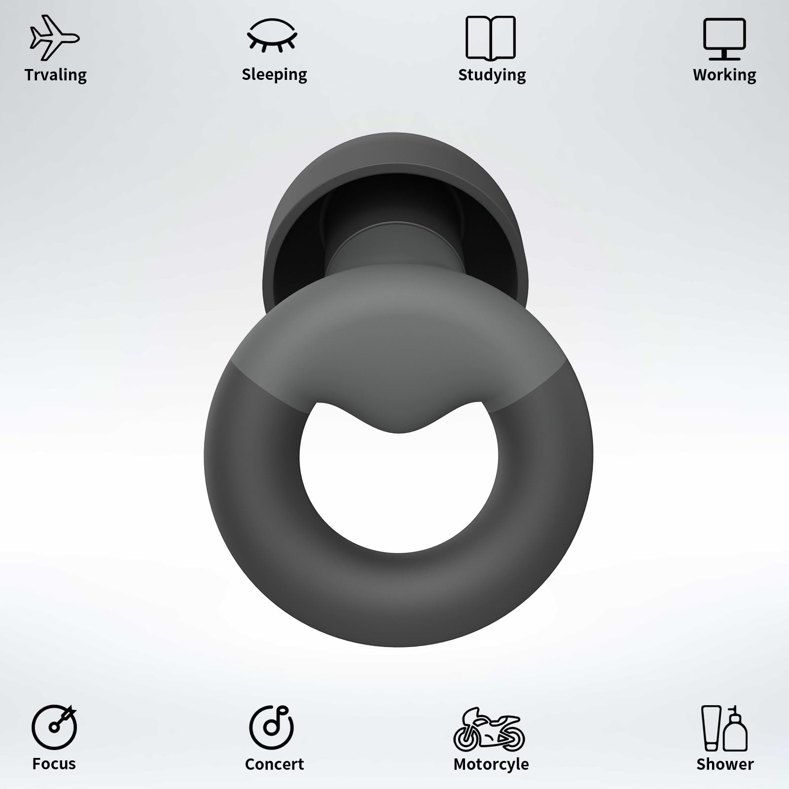 JUSTRVN bouchons d'oreilles silicone mou pour confort prolongé