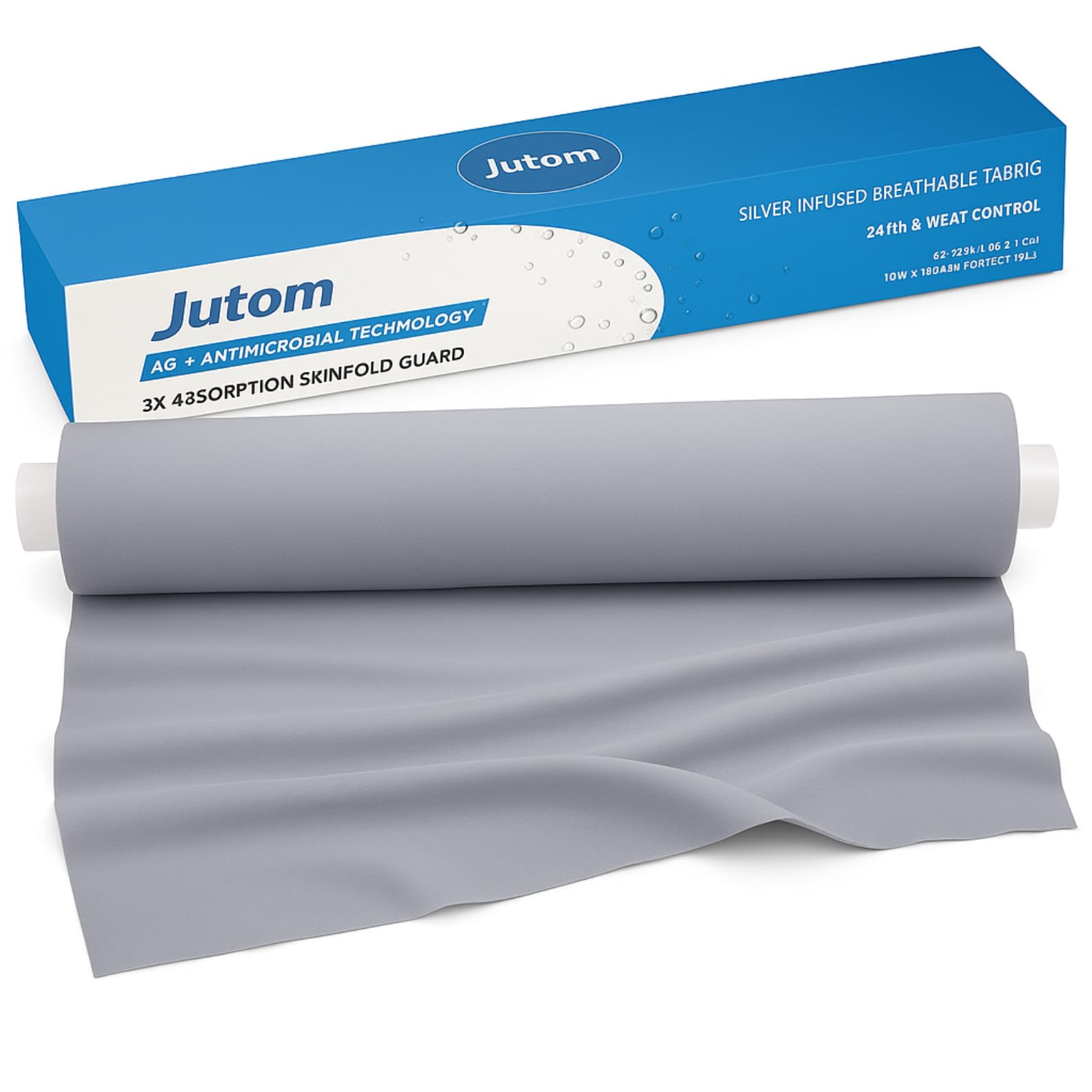 Rouleau Jutom antimicrobien gris 10x144 pouces, pour une protection durable de la peau.