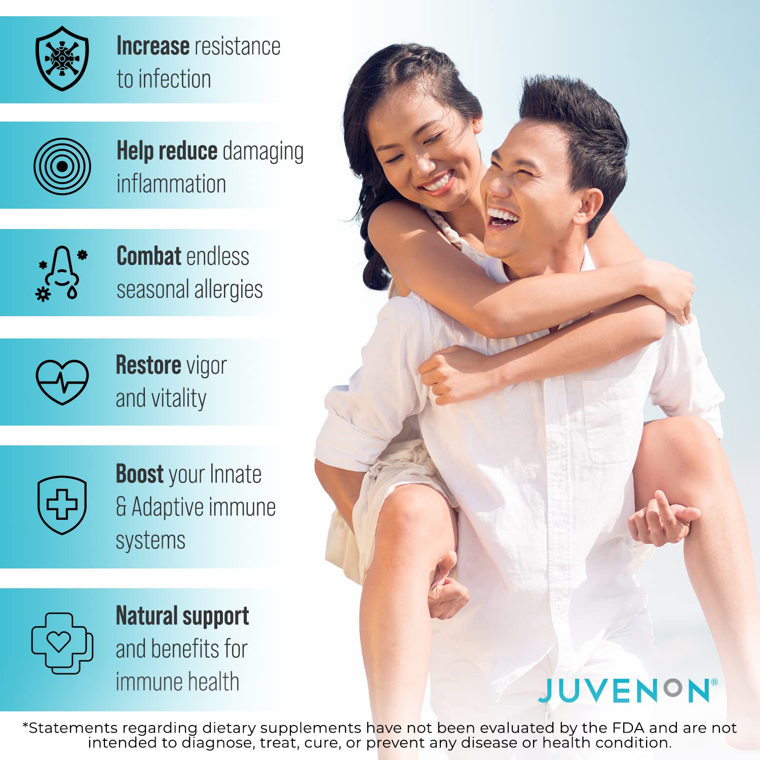 Soutien immunitaire potentiel avec Juvenon AgeRenew affiché comme option quotidienne.