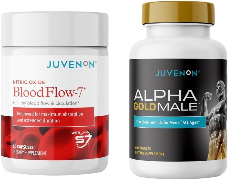 Juvenon Bloodflow : flacon visible et circulation sanguine améliorée pour plus d'énergie