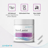 Juvenon SeroLastin rappel de dosage quotidien sur l'emballage.