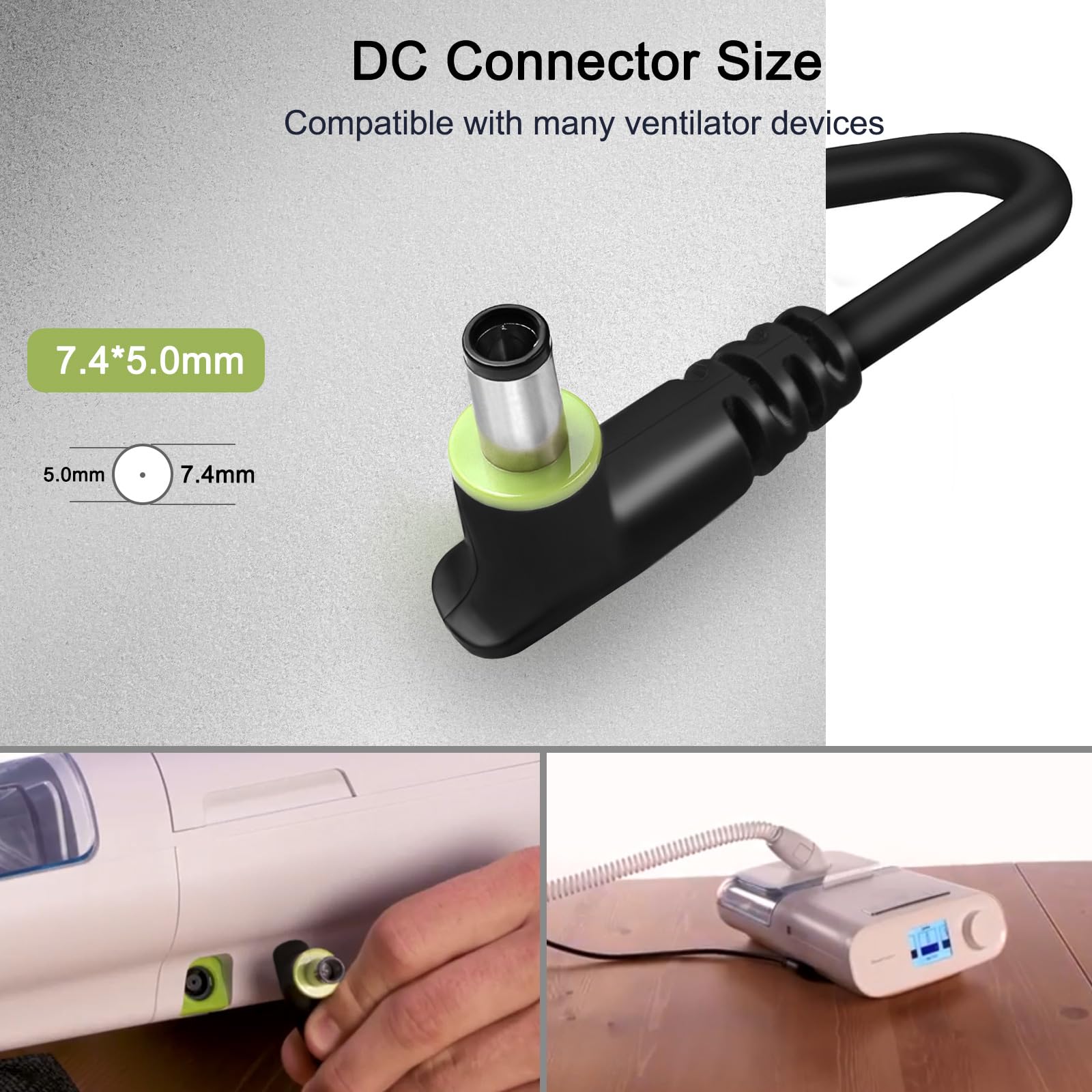 JUYOON chargeur 80W pour DreamStation, vue arrière, connexion stable.