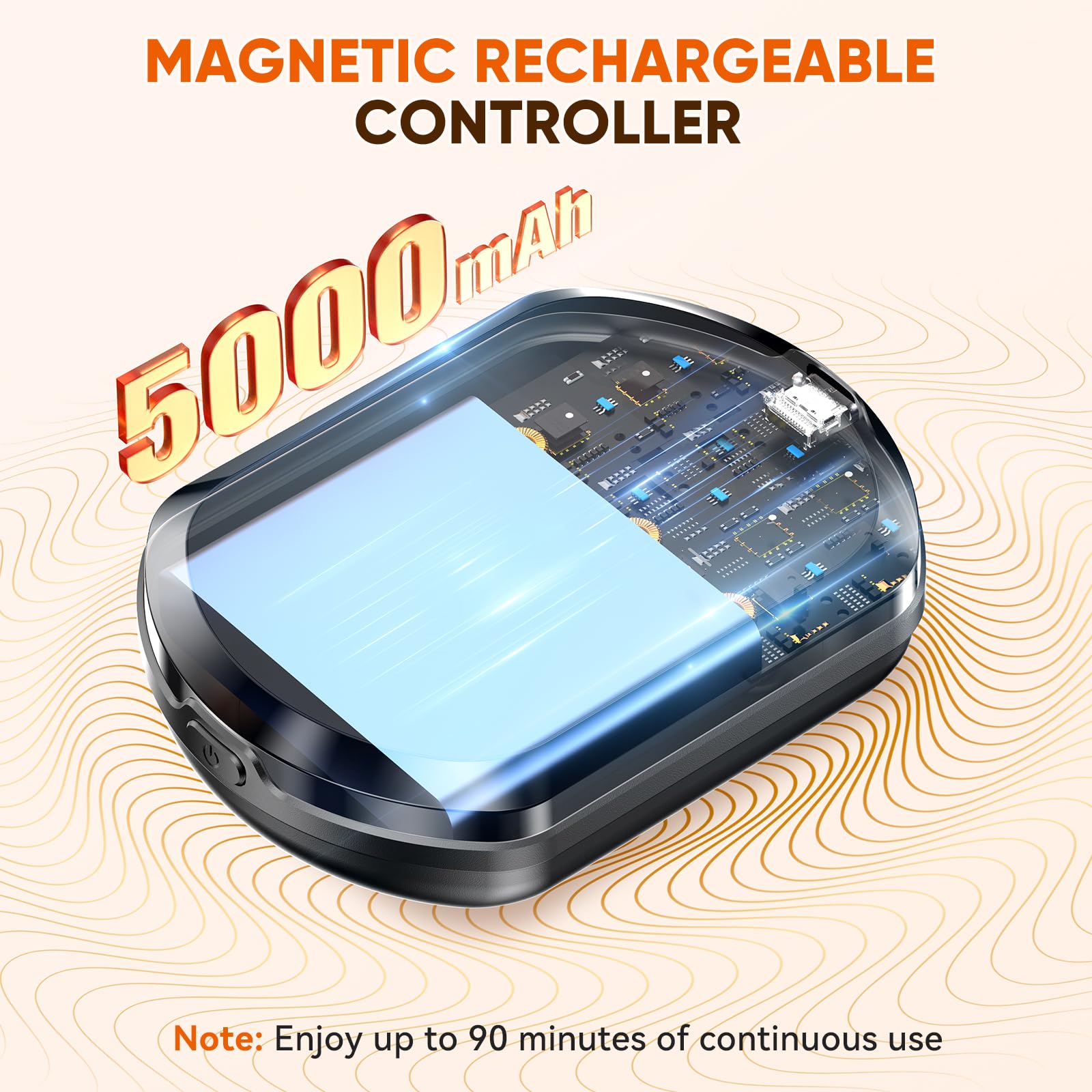 JVKOOL épaule – batterie 5000 mAh pour une utilisation longue, sans fil.