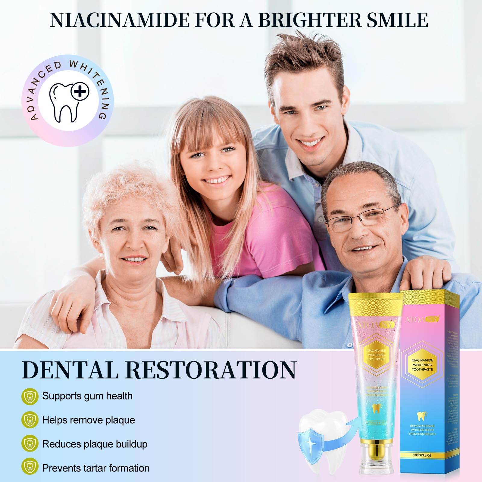JWBVCTCR dentifrice Niacinamide – soin des gencives sans compromis.