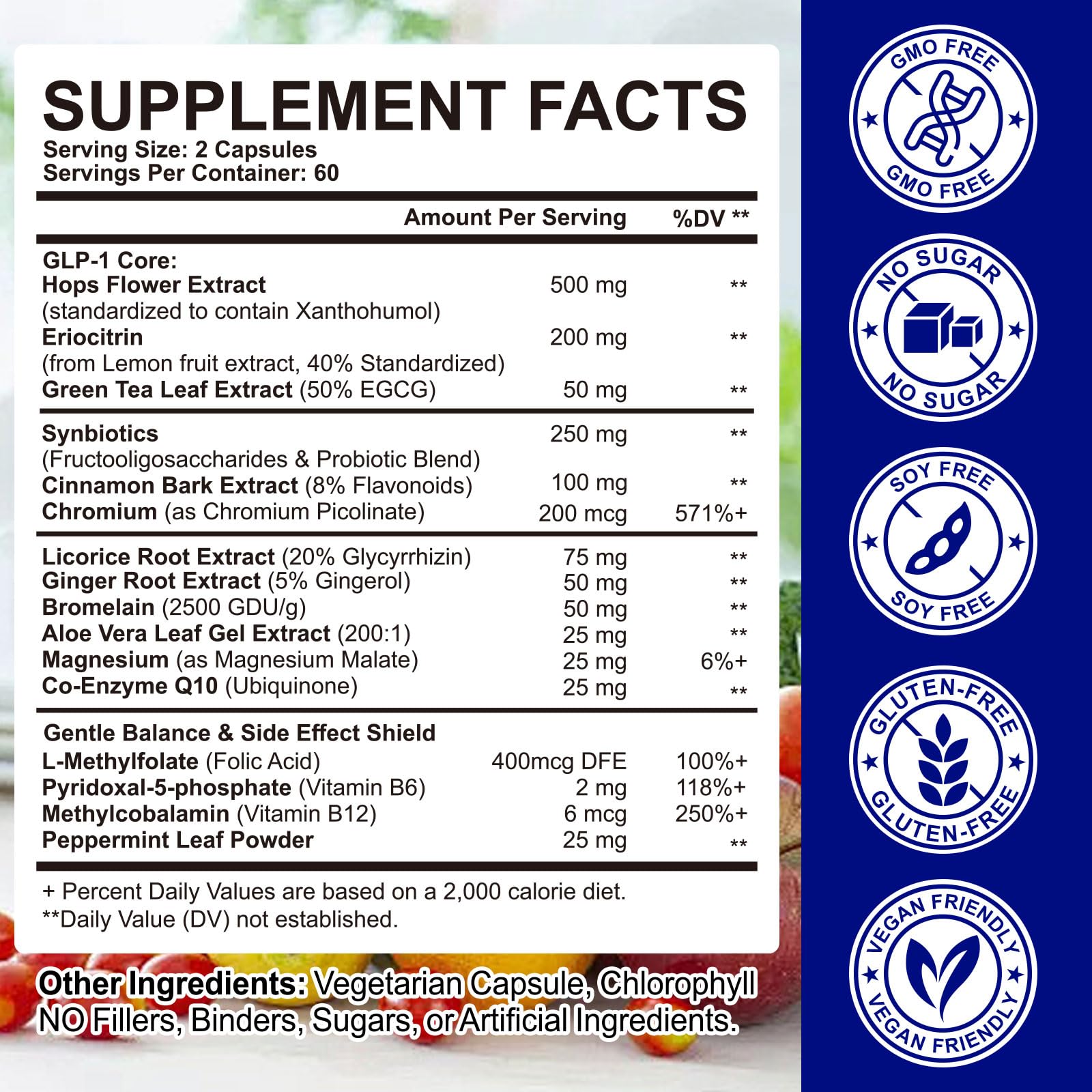 Boîte JWUOCBF GLP-1: 60 capsules pour deux mois.
