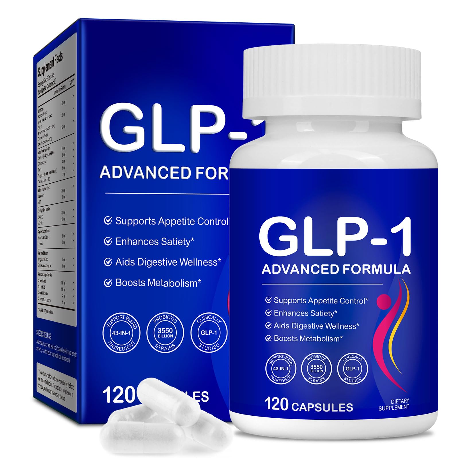 JWUOCBF GLP-1: bouteille et emballage, soutien potentiel à la satiété.