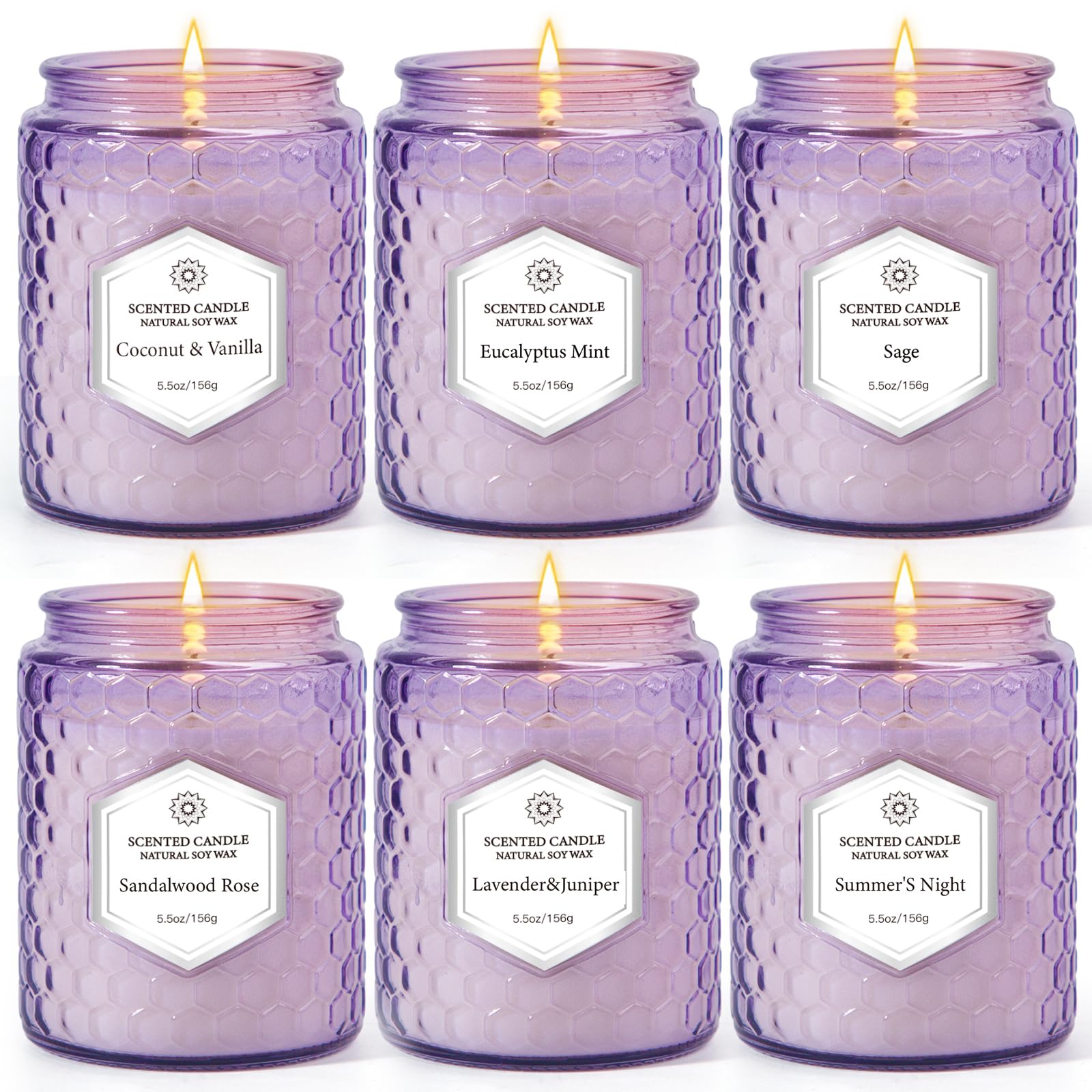 Bougie JXDLSQ ensemble 6 parfums pour ambiance relaxante et durable.