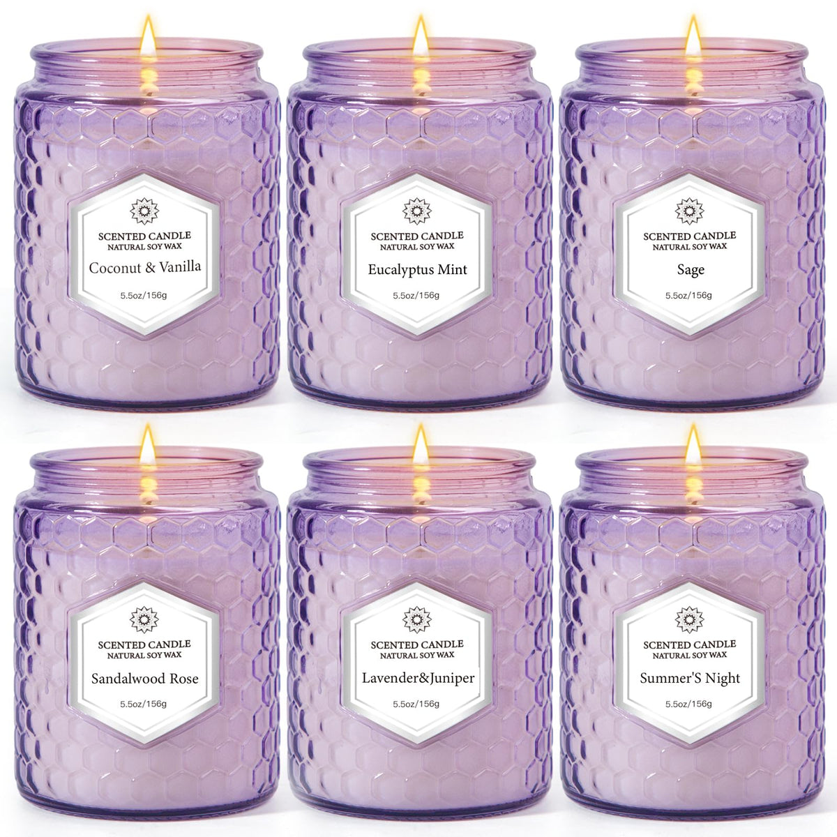 Bougie JXDLSQ ensemble 6 parfums pour ambiance relaxante et durable.