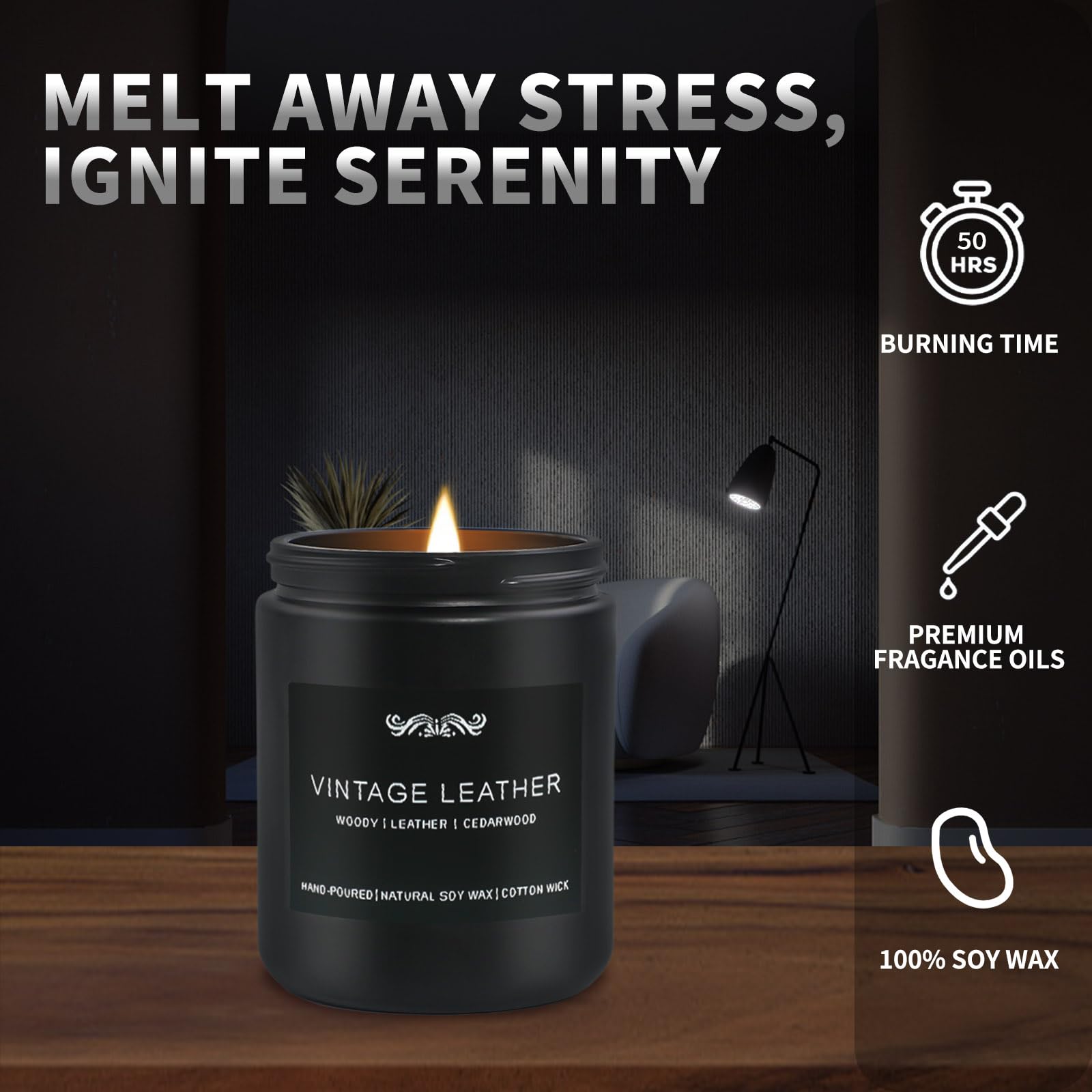 Bougies JXDLSQ avec mèche coton pour combustion propre et durable.