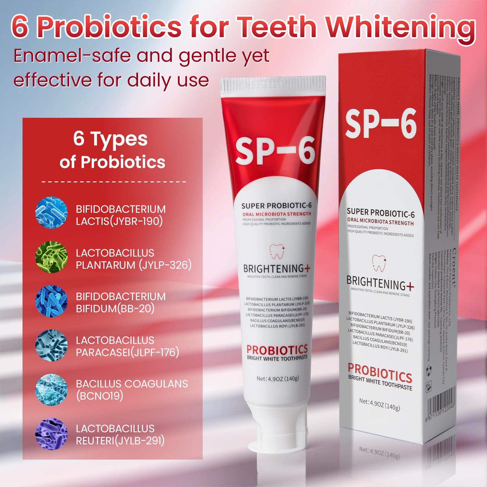 Texture crème de JYEOUX SP-6 dentifrice pour un brossage doux.