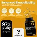 Conception d'emballage K2 Organics Berberine, clair et durable.