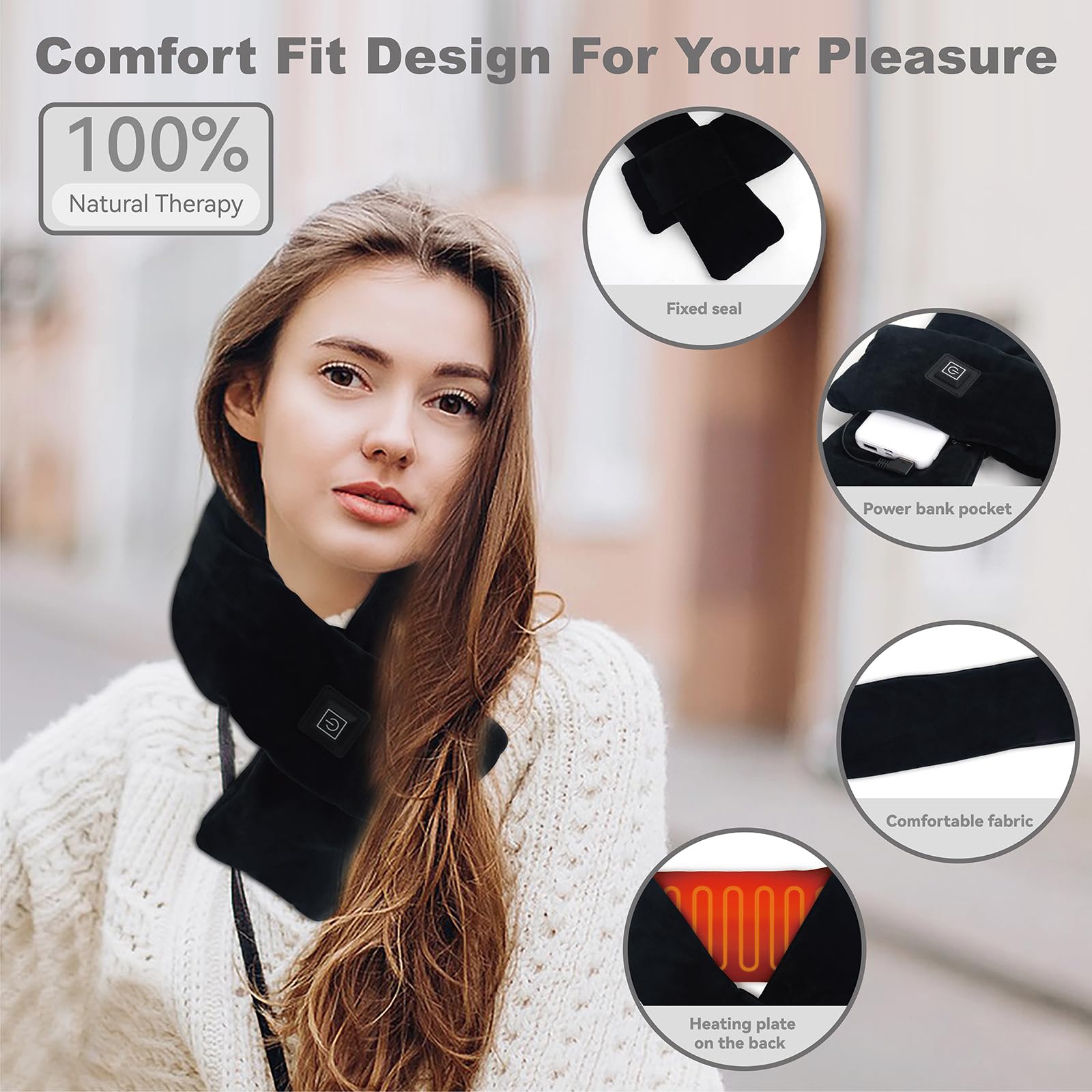 KADORVA chauffage du cou avec grande zone de couverture et chaleur uniforme.