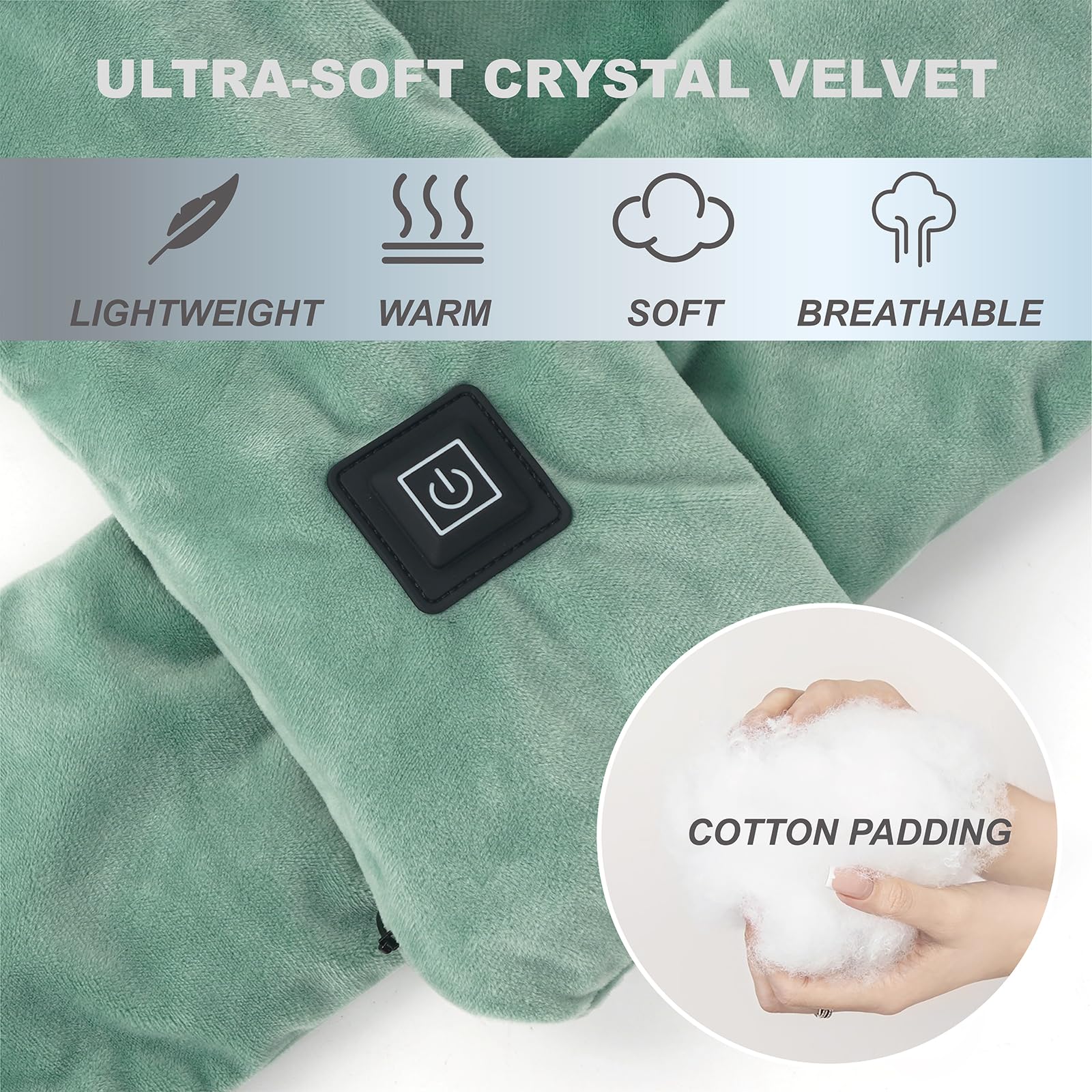 KADORVA cou chauffant en velours cristal pour un toucher doux.