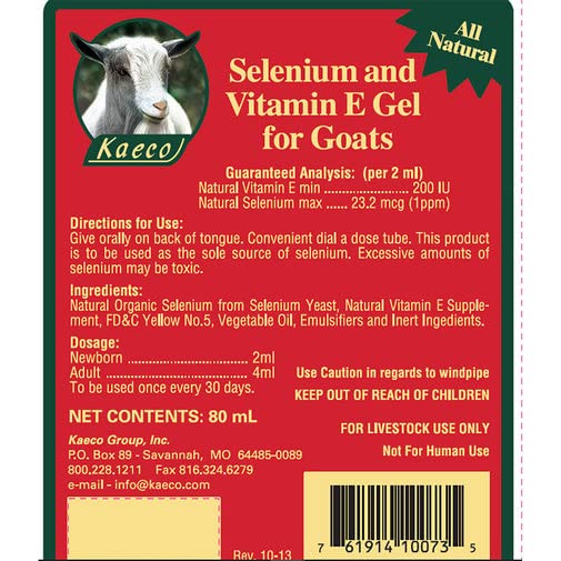 Utilisation possible du gel Kaeco pour chèvres lors de périodes stressantes.