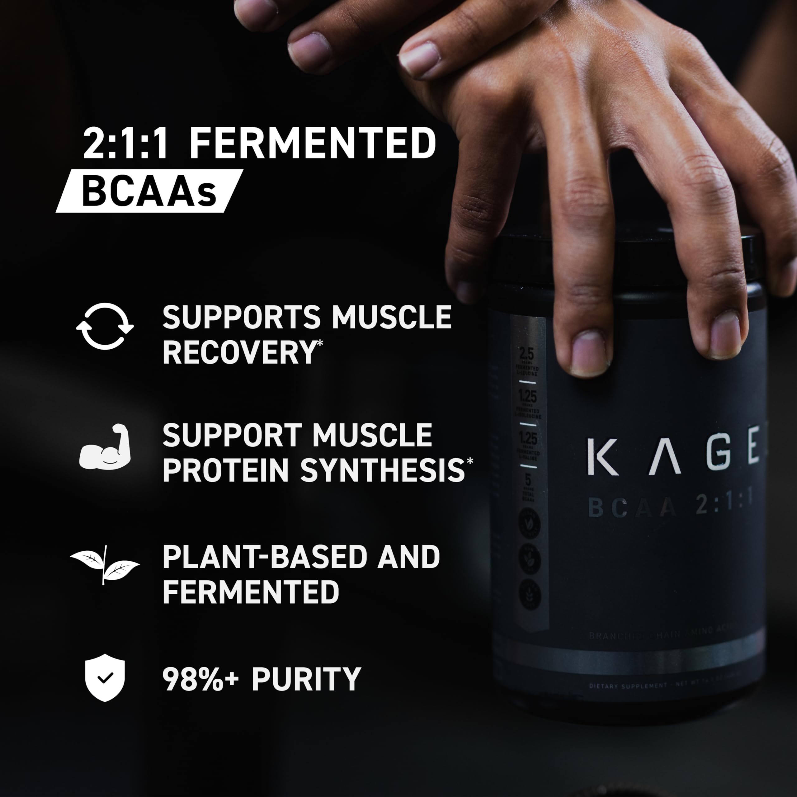 Kaged BCAAs – ingrédients-fermentees, procédé naturel pour une pureté élevée