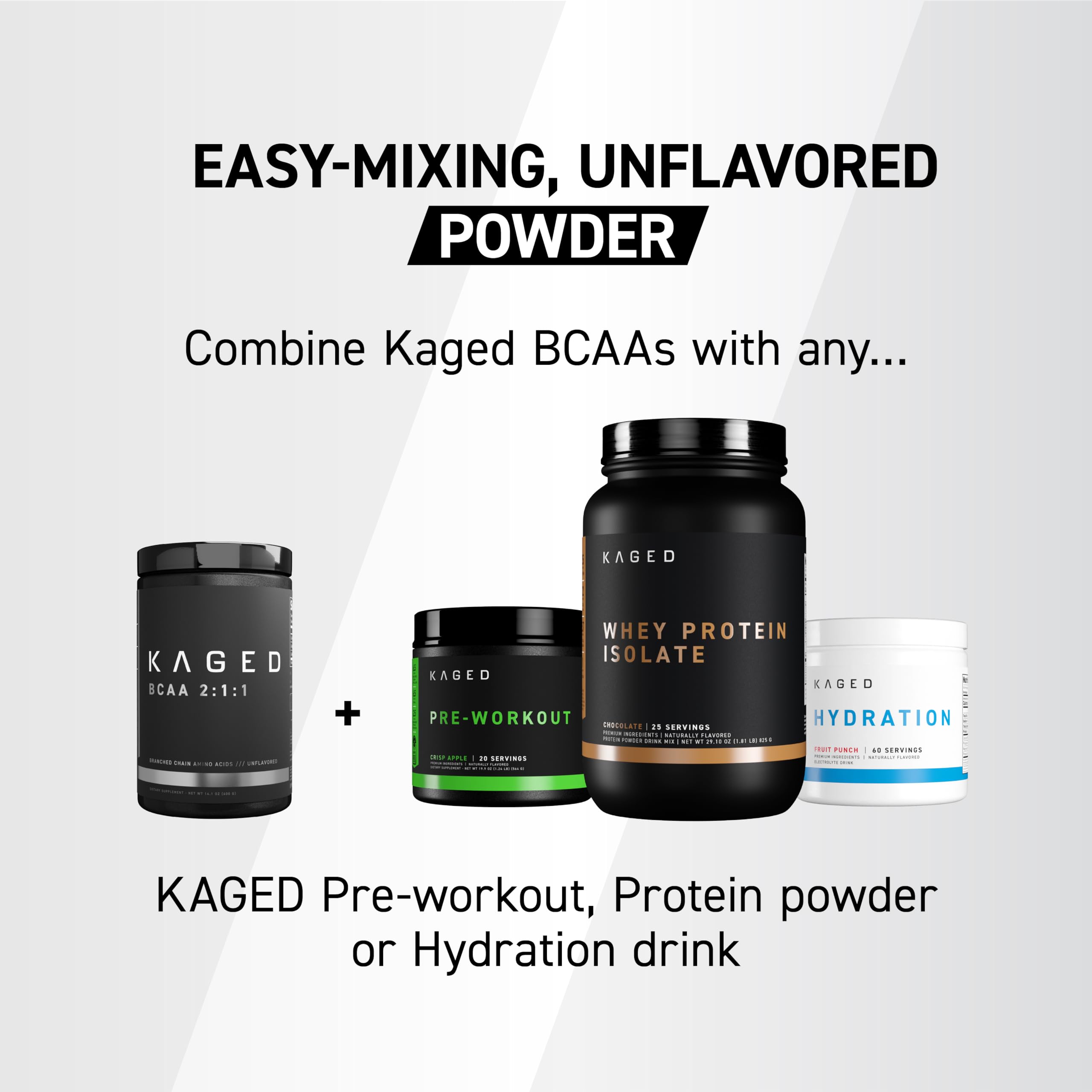 Kaged BCAAs – mélange rapide dans boisson sans mousse