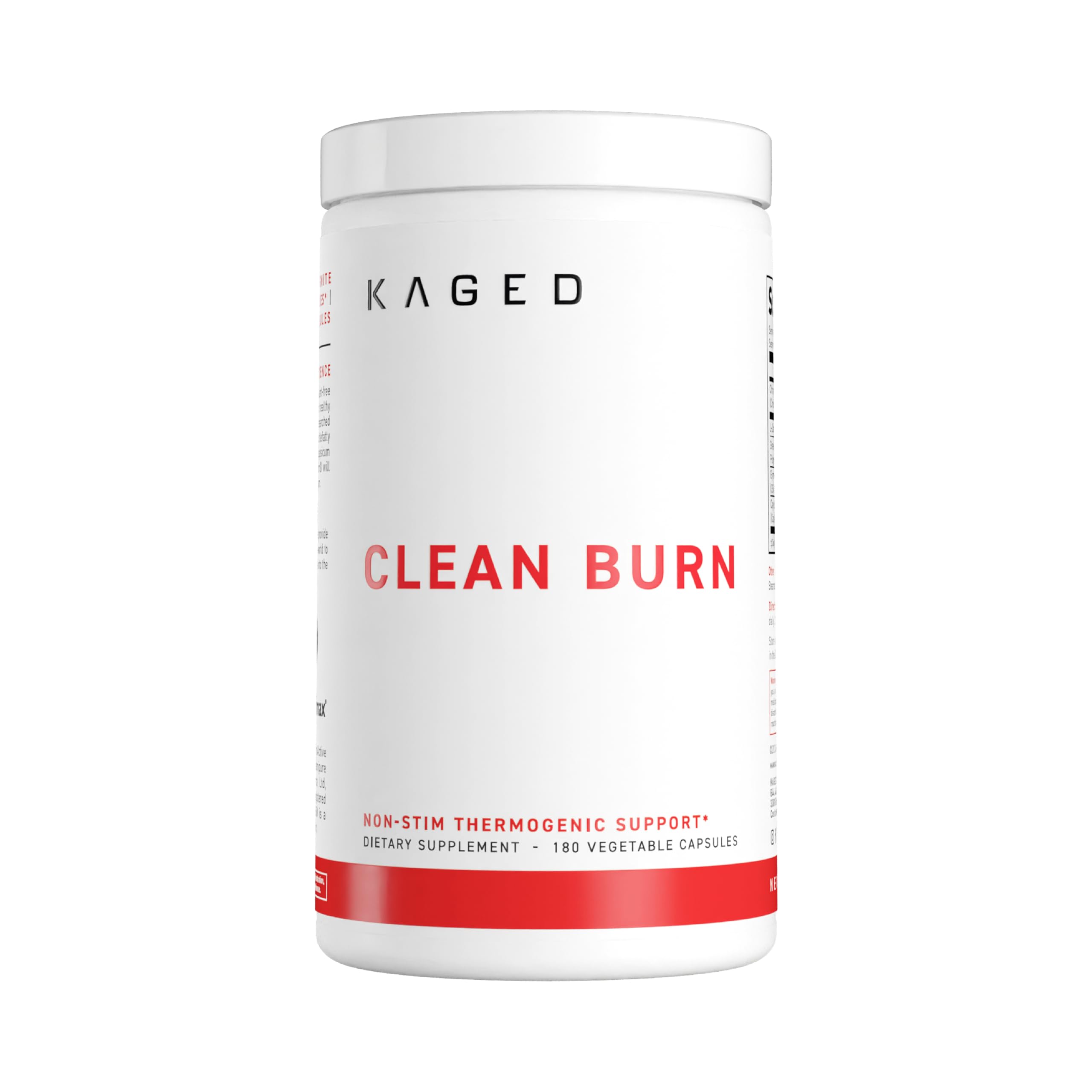 Kaged Clean Burn gélules dans la bouteille, présentation simple et dosage quotidien