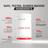 Kaged Clean Burn ingrédients Capsimax et EGCG pour une thermogenèse potentielle