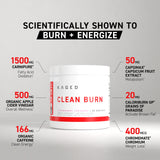 Kaged Clean Burn – L-Carnitine, énergie et soutien pendant l'effort.
