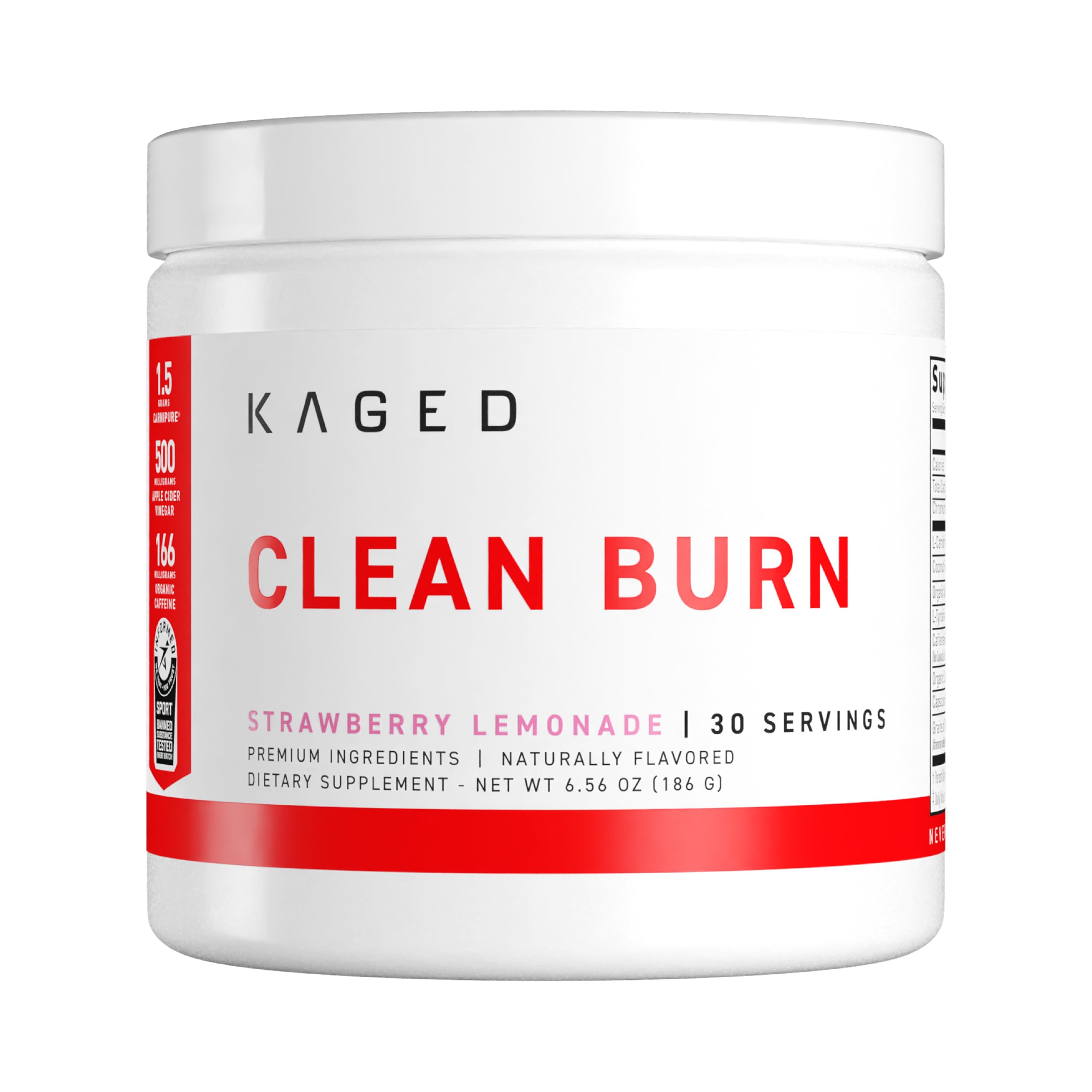 Kaged Clean Burn – poudre minceur, énergie soutenue pendant l'entraînement.