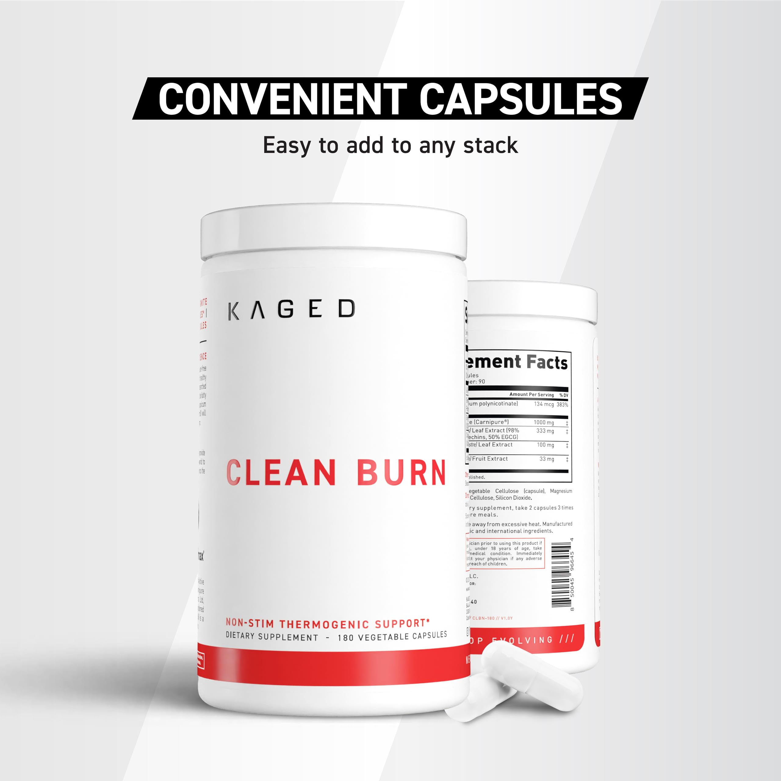 Kaged Clean Burn sans caféine, expérience légère et sans jitters