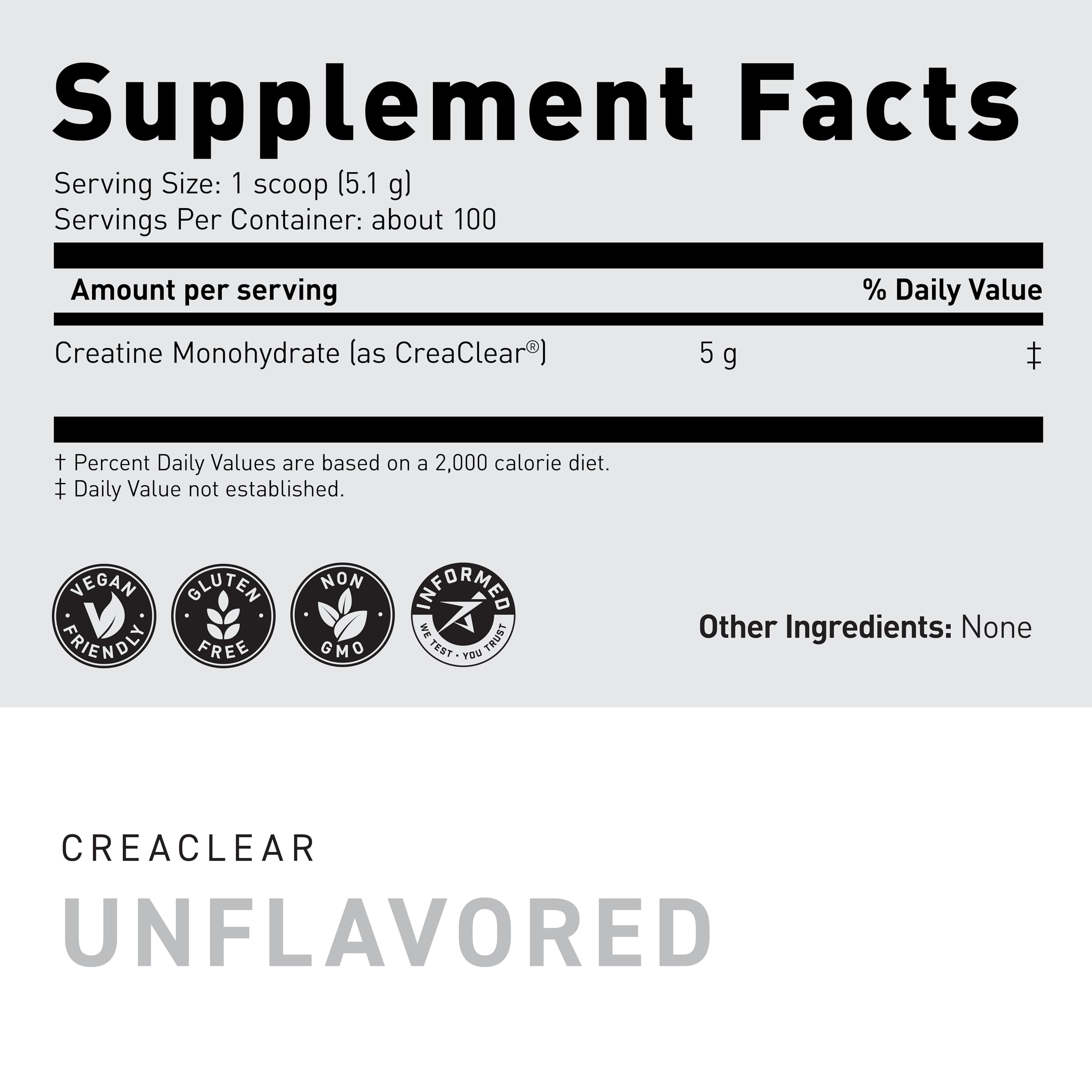Kaged CreaClear: emballage disponible en 30 ou 100 portions.