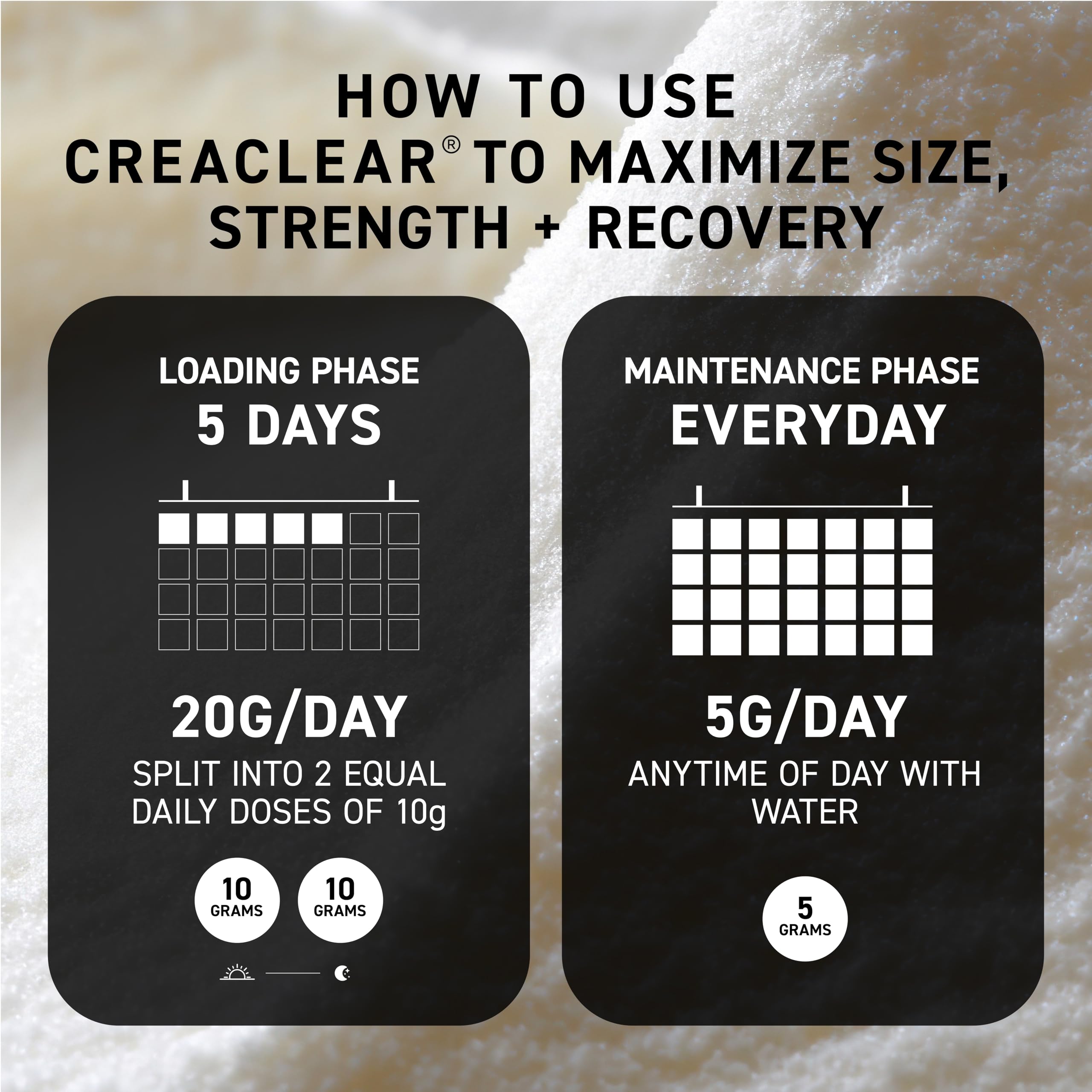 Kaged CreaClear: formats 30 et 100 portions selon votre routine.