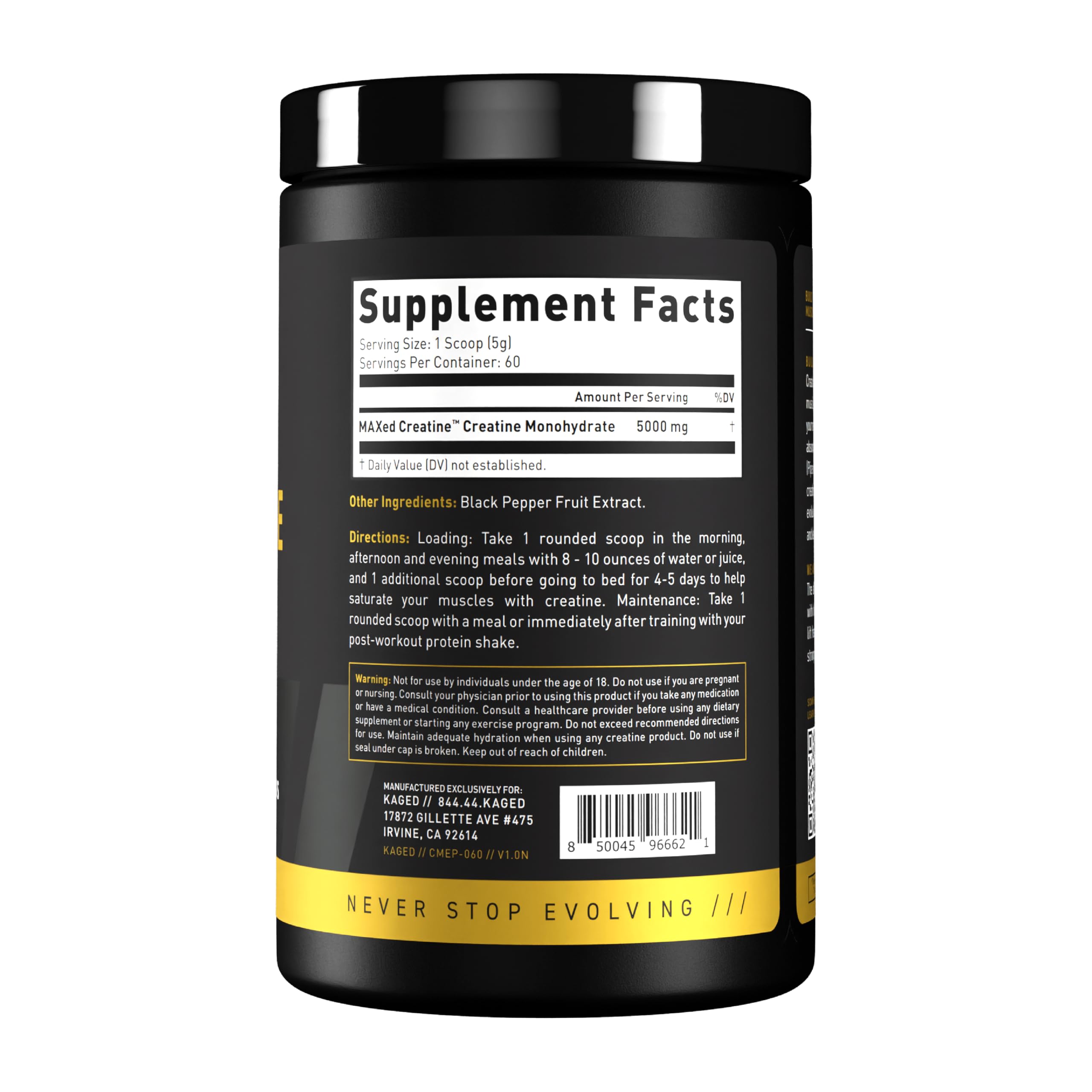 Absorption améliorée grâce au MAXCatalyst de Kaged Creatine Elite.