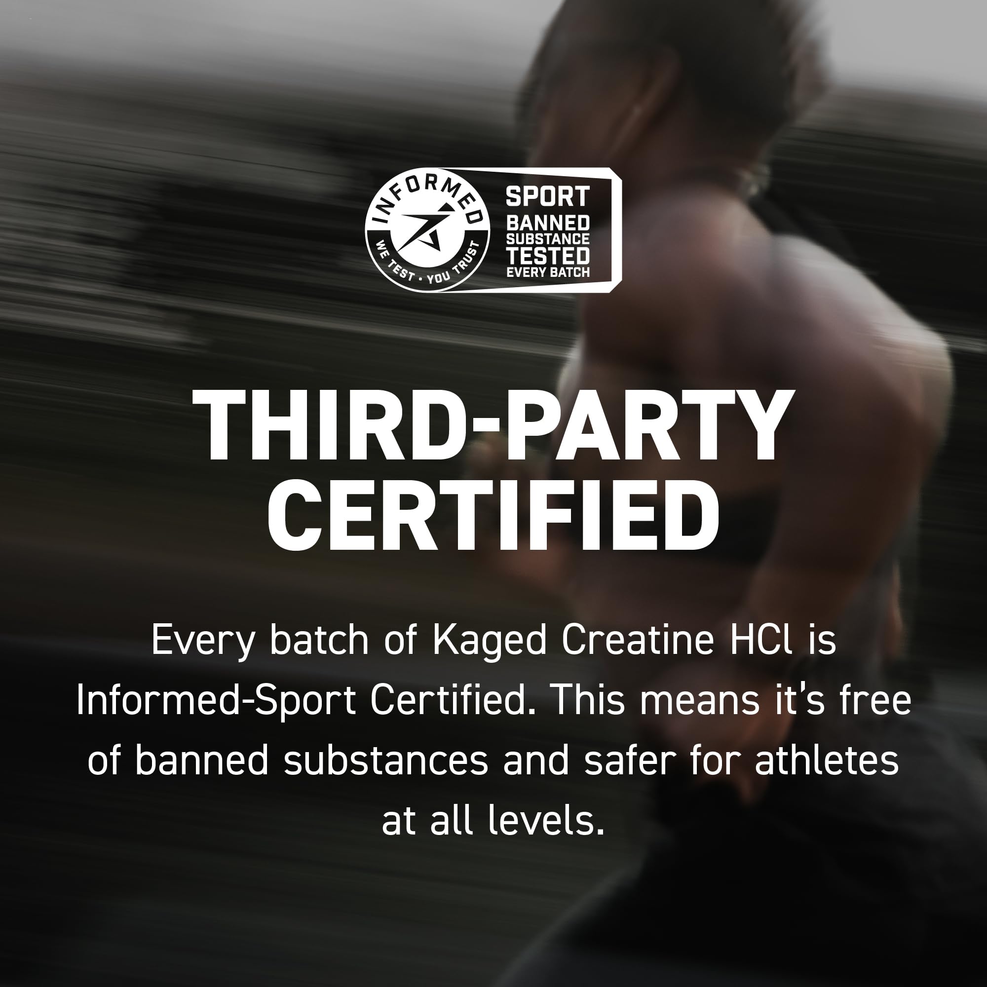 Kaged Créatine HCl, forme micropure sans colorants ajoutés.