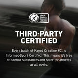 Kaged Créatine HCl, forme micropure sans colorants ajoutés.
