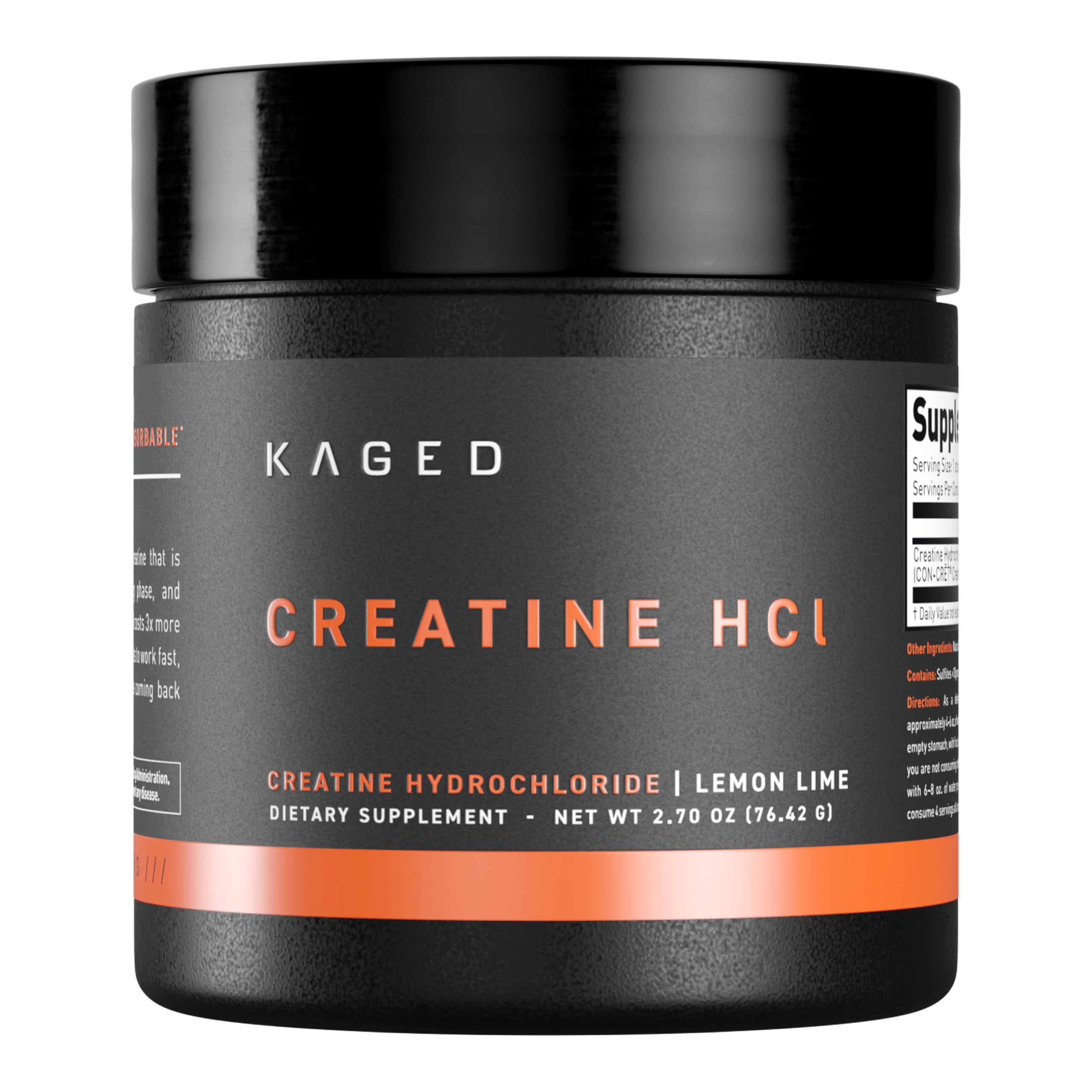 Kaged Creatine HCl poudre, solubilité rapide facilitant une boisson prête en seconds