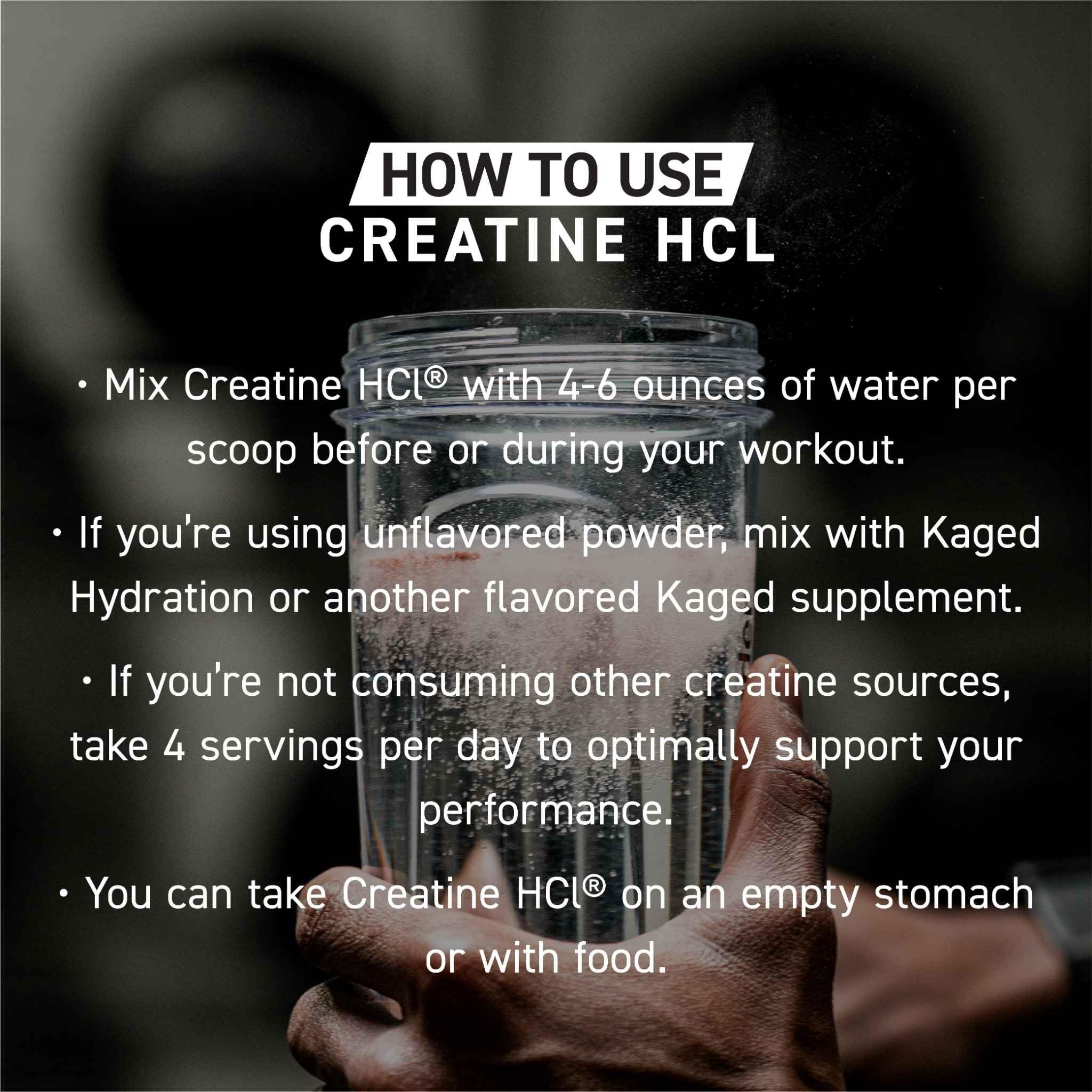 Kaged Créatine HCl, vegan et sans gluten sans compromis.