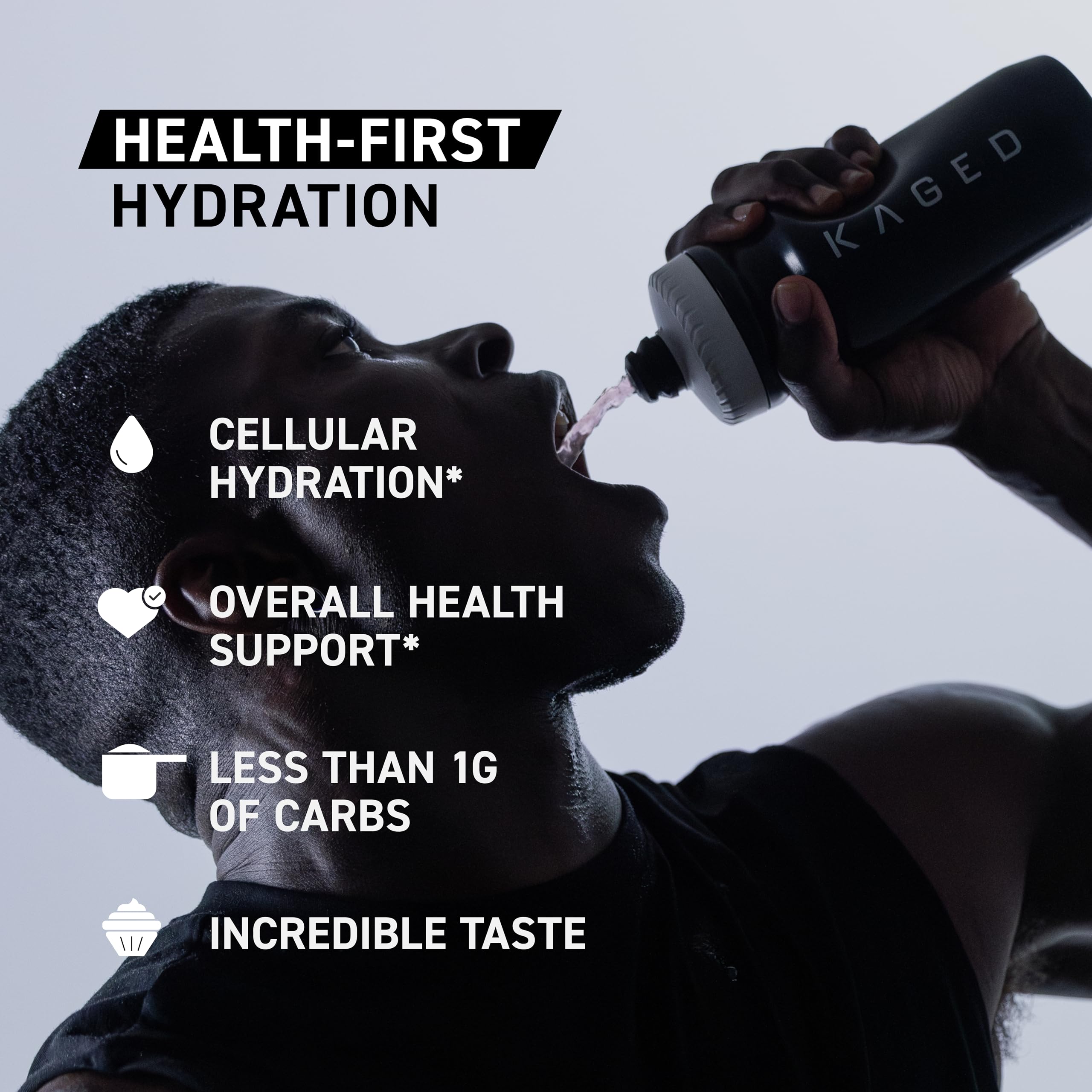 Taurine intégrée dans Kaged Daily Hydration pour un soutien énergétique.