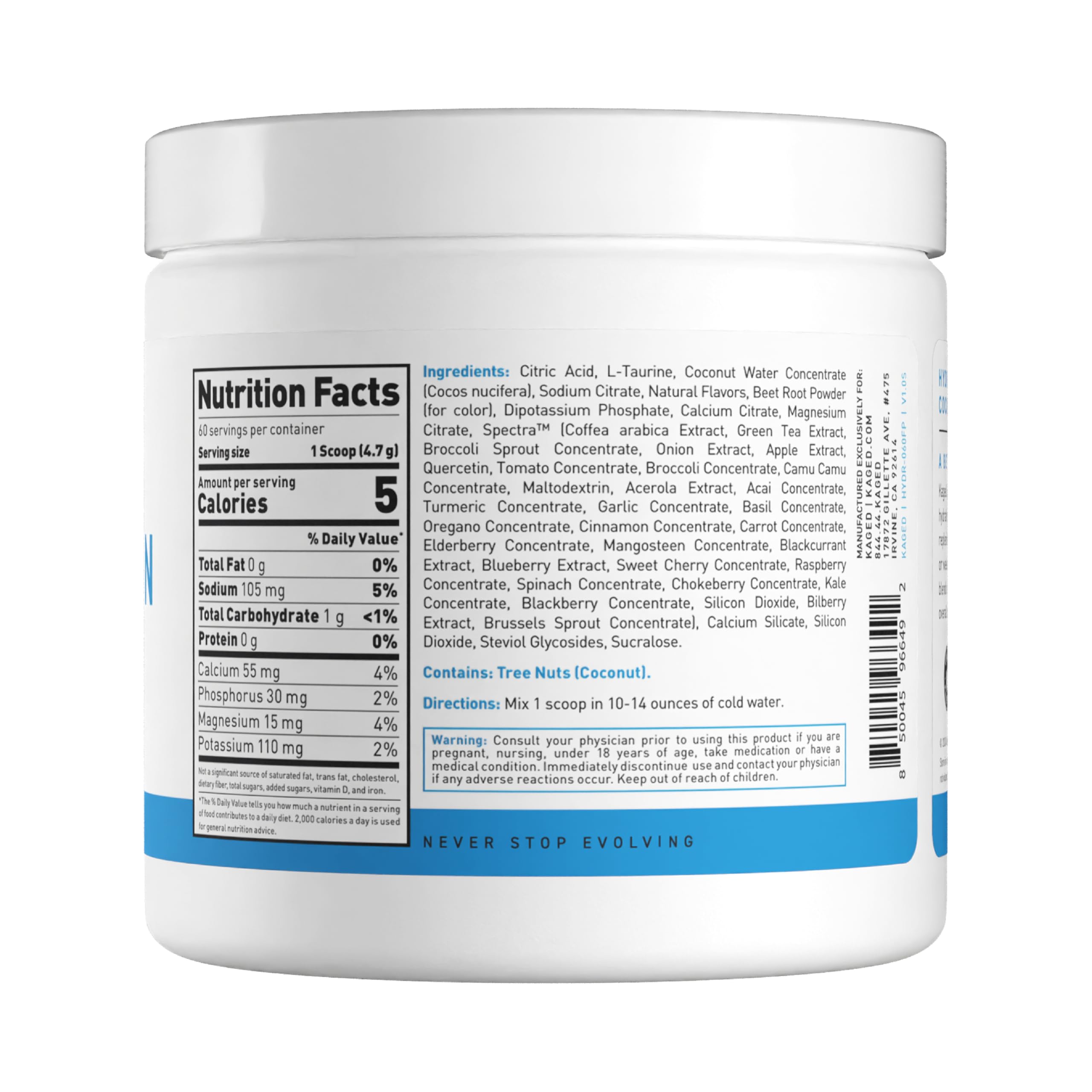 Kaged Daily Hydration vous accompagne avant, pendant ou après l’effort.