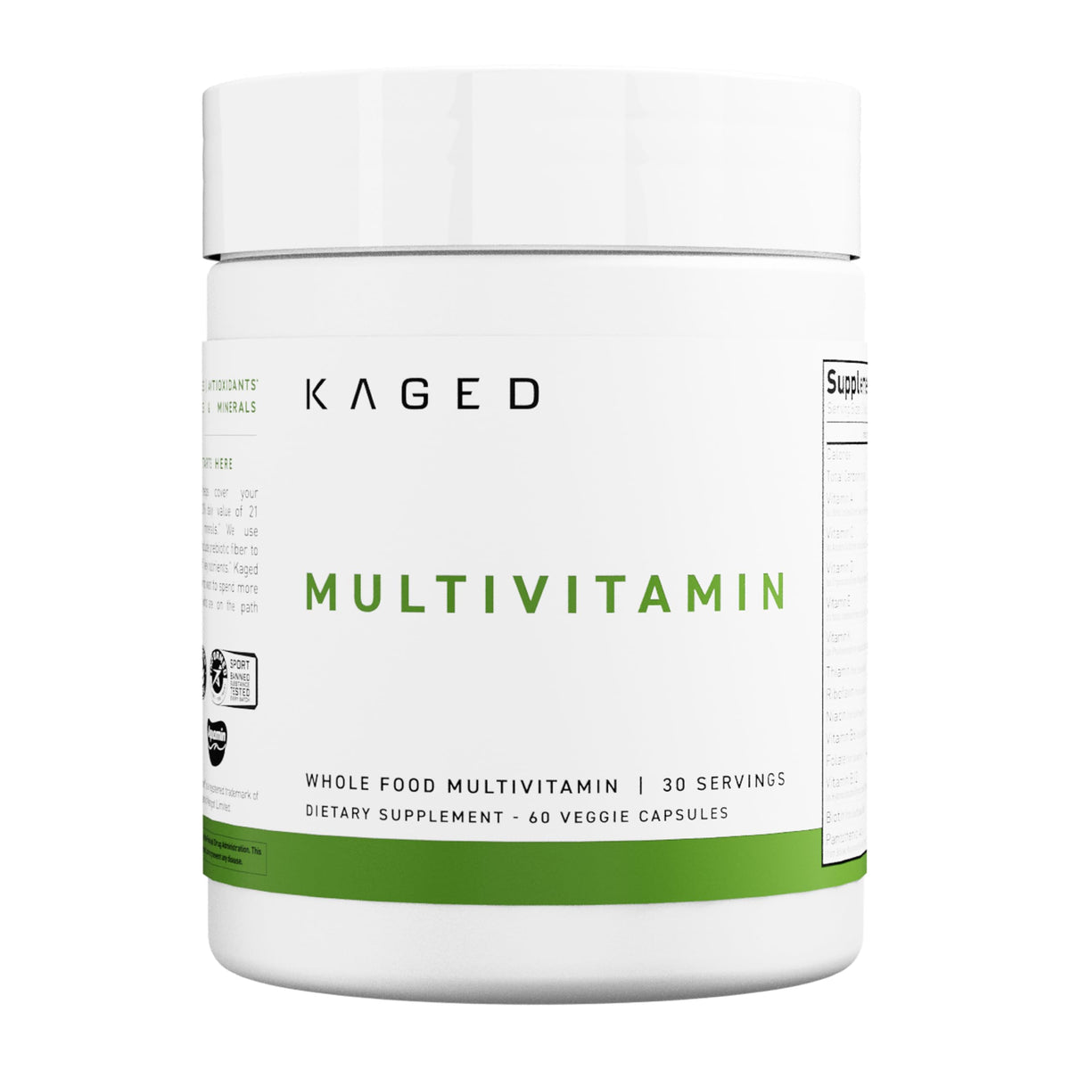 Kaged Multivitamin emballage scellé pour une conservation des nutriments.