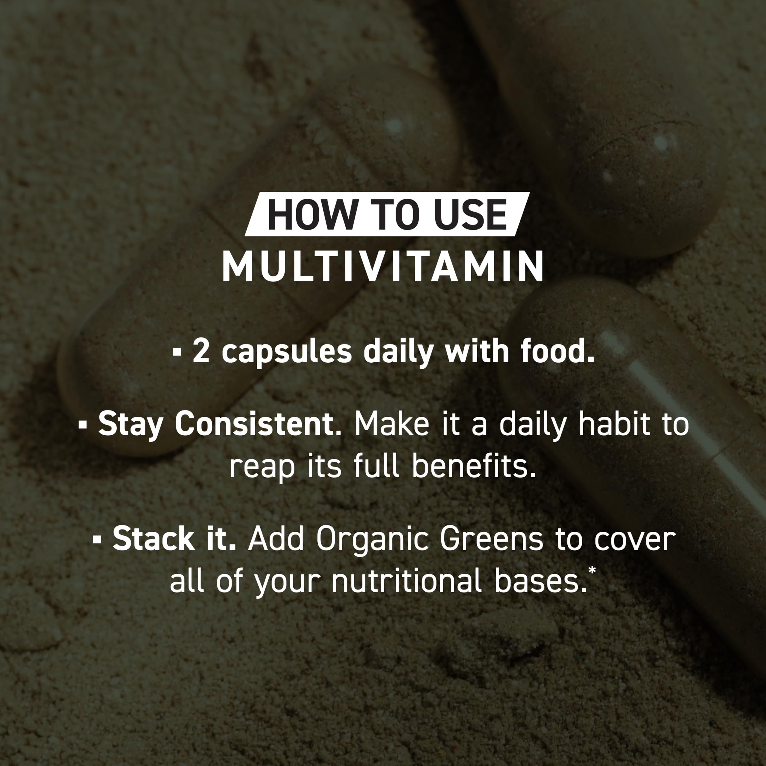 Kaged Multivitamin utilisation quotidienne dans le cadre d’un mode de vie sain.