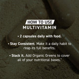 Kaged Multivitamin utilisation quotidienne dans le cadre d’un mode de vie sain.