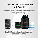 Kaged Muscle Glutamine, poudre végétale et non aromatisée, récupération post-entraînement.