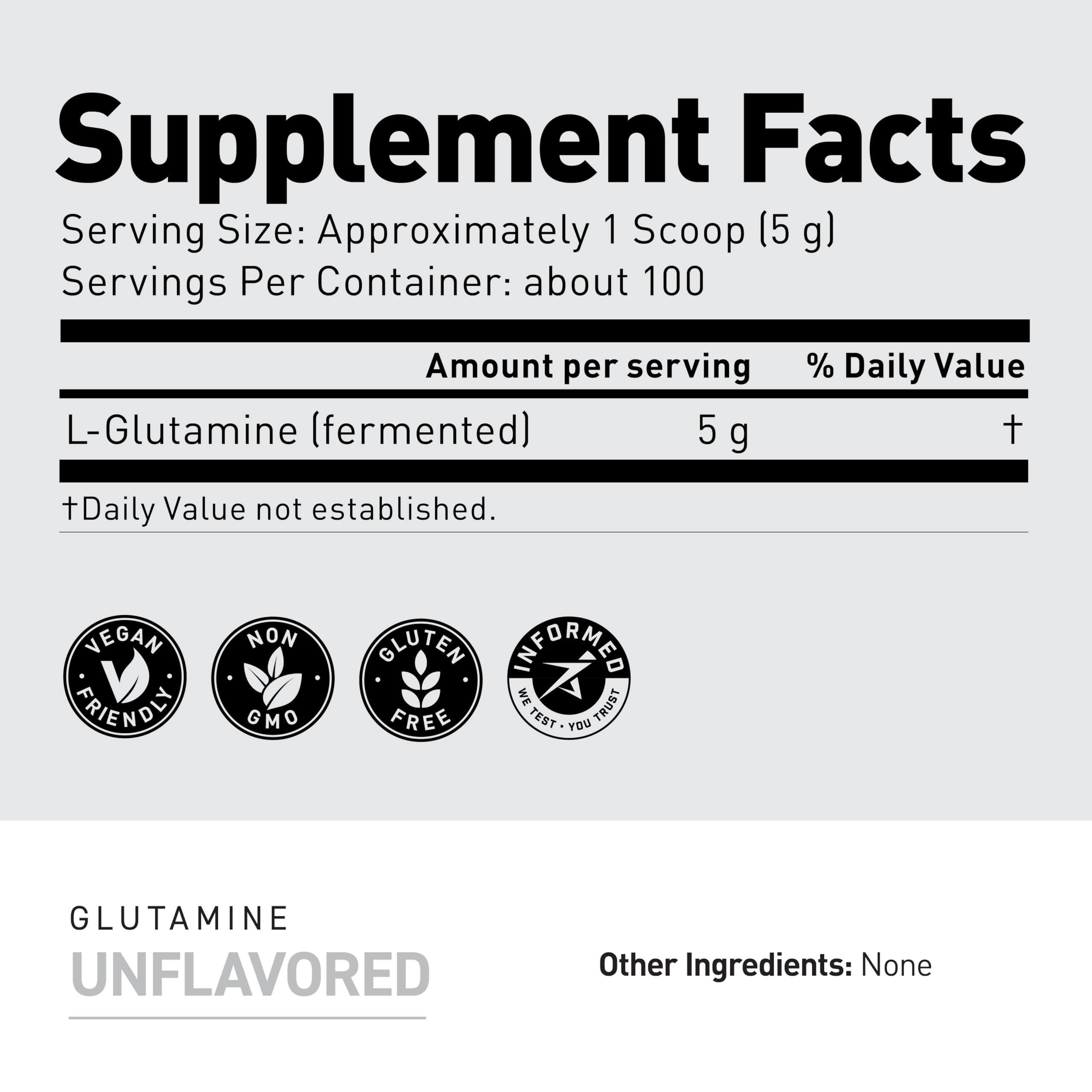 Kaged Muscle Glutamine, sans additifs ni arômes artificiels, traçabilité assurée.