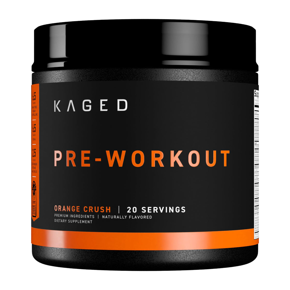 Bouteille Kaged Orange Crush pré-entraînement, énergie prête à l’emploi pour l’entraînement.