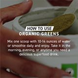Kaged Organic Greens ingrédients 100% bio issus de 26 fruits et légumes