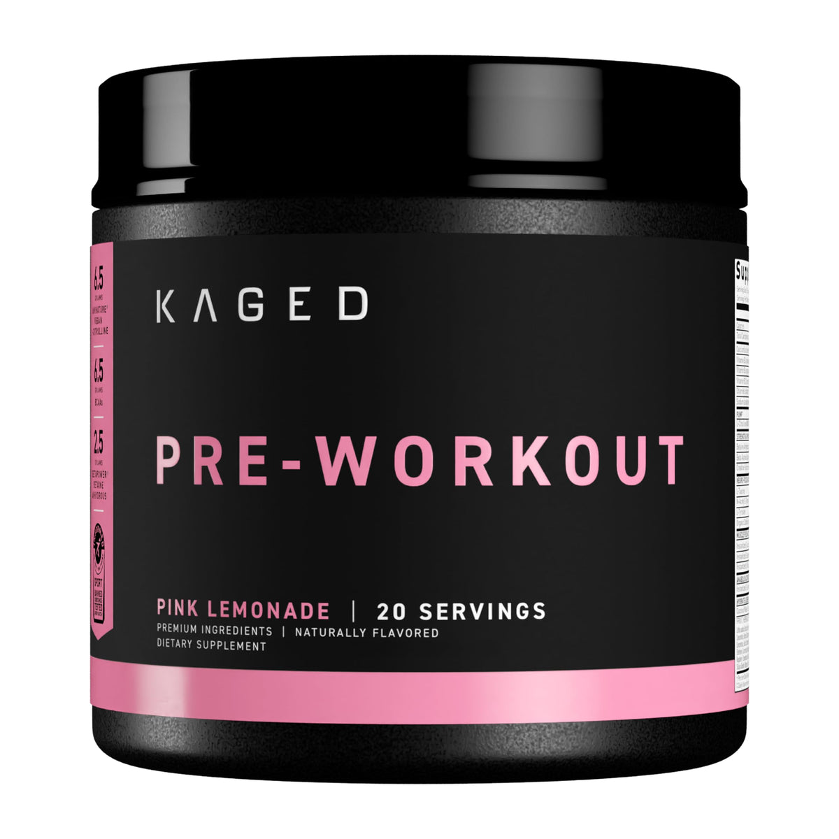 Kaged Original Pre Workout Pink Lemonade, shaker prêt pour énergie durable.