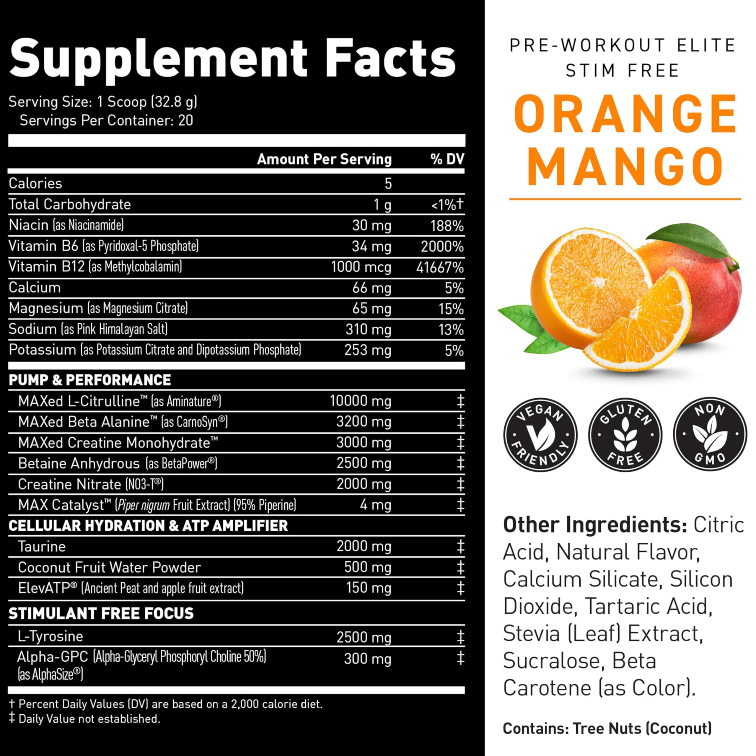 Kaged Pré-entraînement Elite Orange Mango - verre ou shaker propres pour mélanger