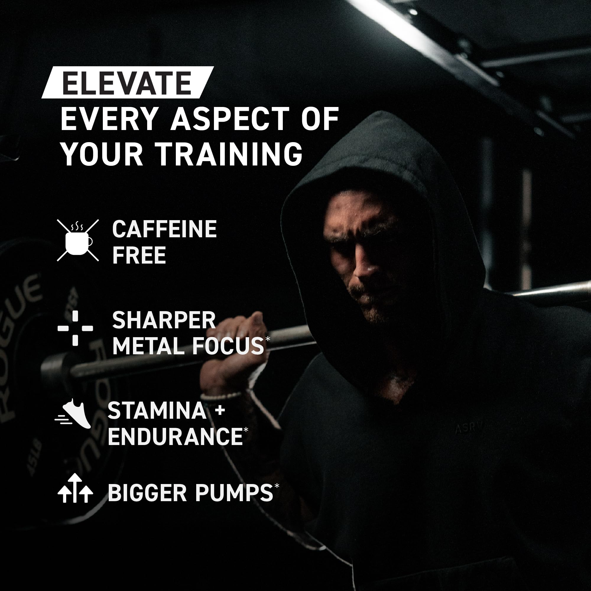 Kaged Pre-Entraînement Elite Stim Free, beta-alanine brevetée pour endurance prolongée.