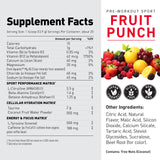 Kaged Sport Pré-Workout étiquette nutritionnelle claire et détails d'ingrédients clés.