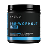 Kaged Sport Pre-Workout en poudre Blue Raz prête à mélanger pour énergie