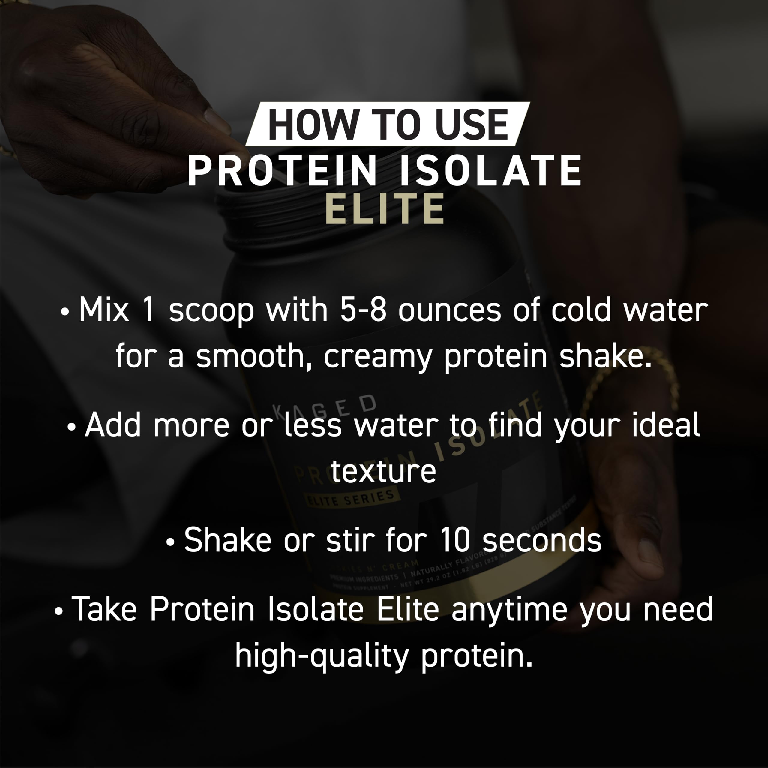 Kaged Protéine Isolat Elite – idéal après entraînement pour soutenir le rétablissement.