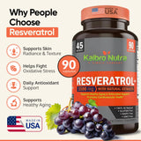 Capsules trans-resveratrol Kaibro Nutra, formule dosée pour une efficacité maximale.
