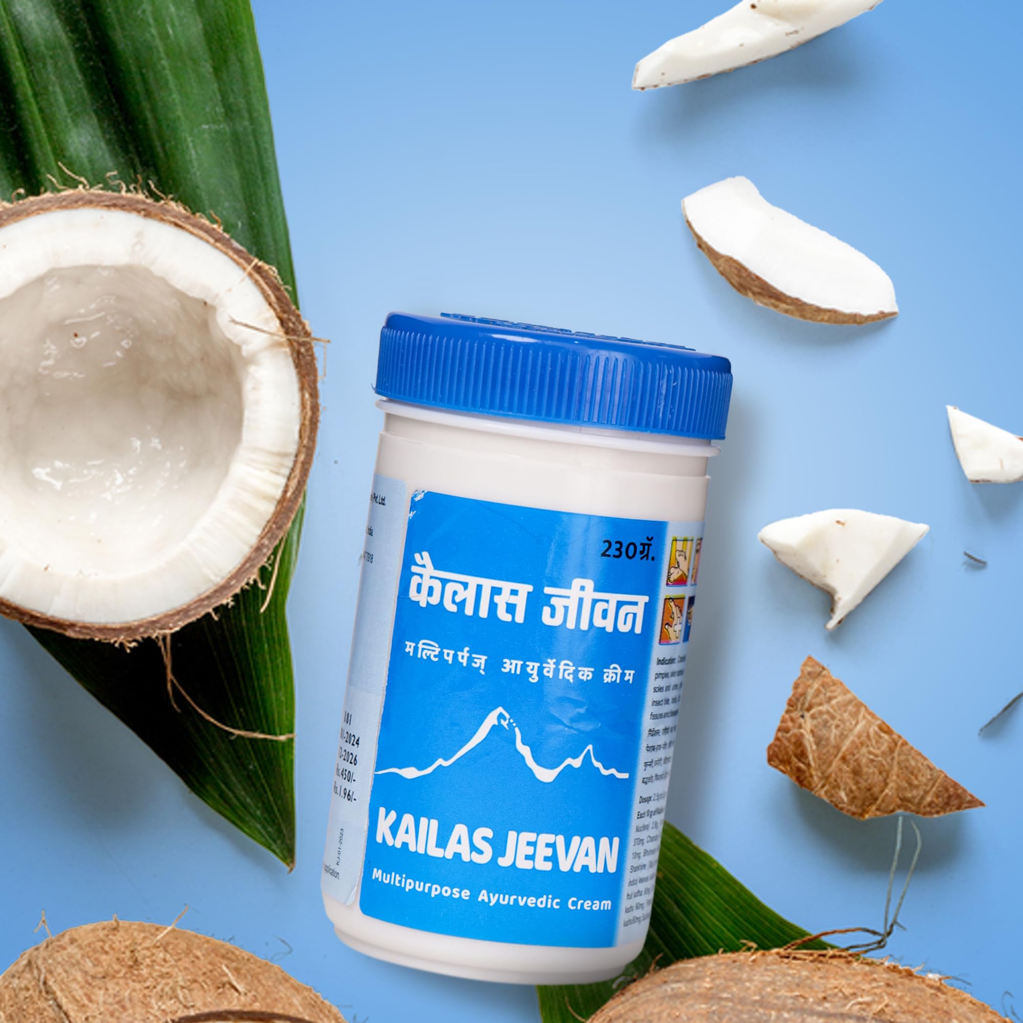Kailas Jeevan crème chaleur-irritations, formulation apaisante pour peau irritée.