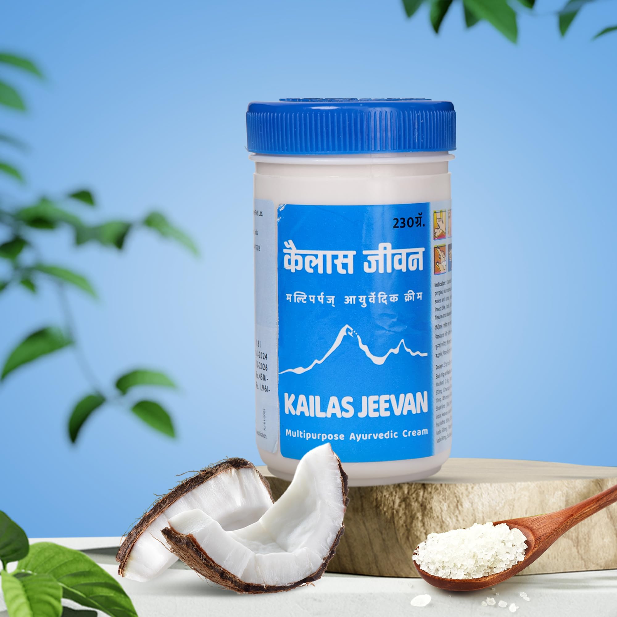 Kailas Jeevan crème usage quotidien, soin polyvalent pour différentes zones de peau.